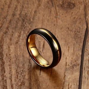 Gold Plated Tungsten inlay ring
